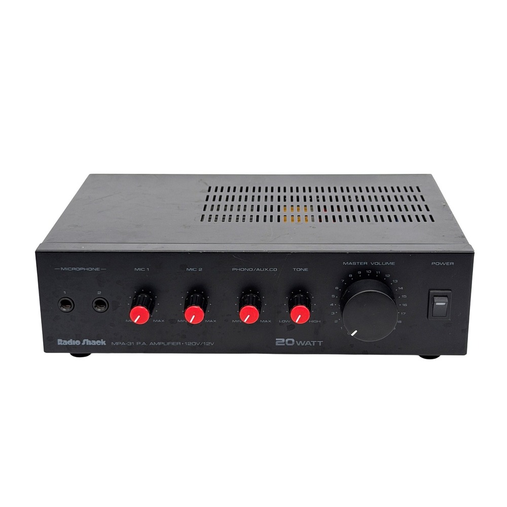 Radio Shack MPA-31 Public Address Amplifier 20 Watt 32-2041 Black Tested Works